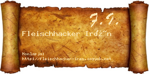 Fleischhacker Irén névjegykártya